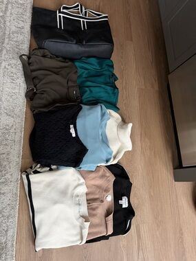 Mixed Women's Sweater & Top Bundle - Neutrals with Teal Accent